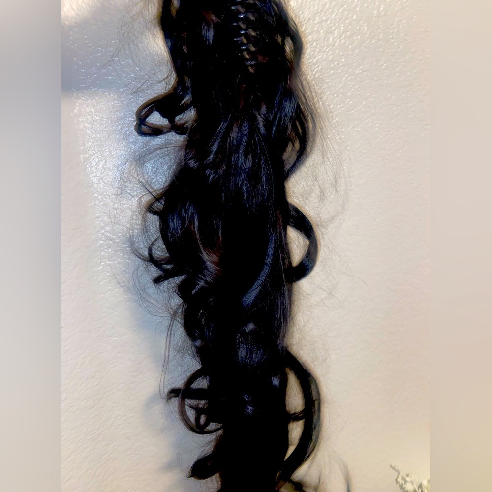 Black pony tail clip
